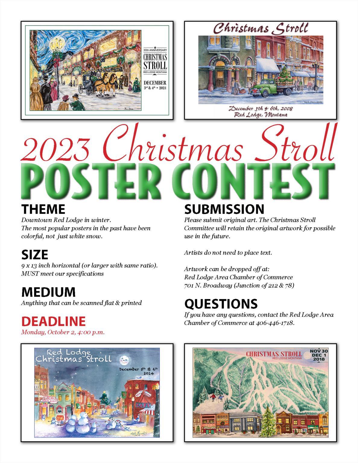 Update 2023 Christmas Stroll Poster Contest Deadline changed from